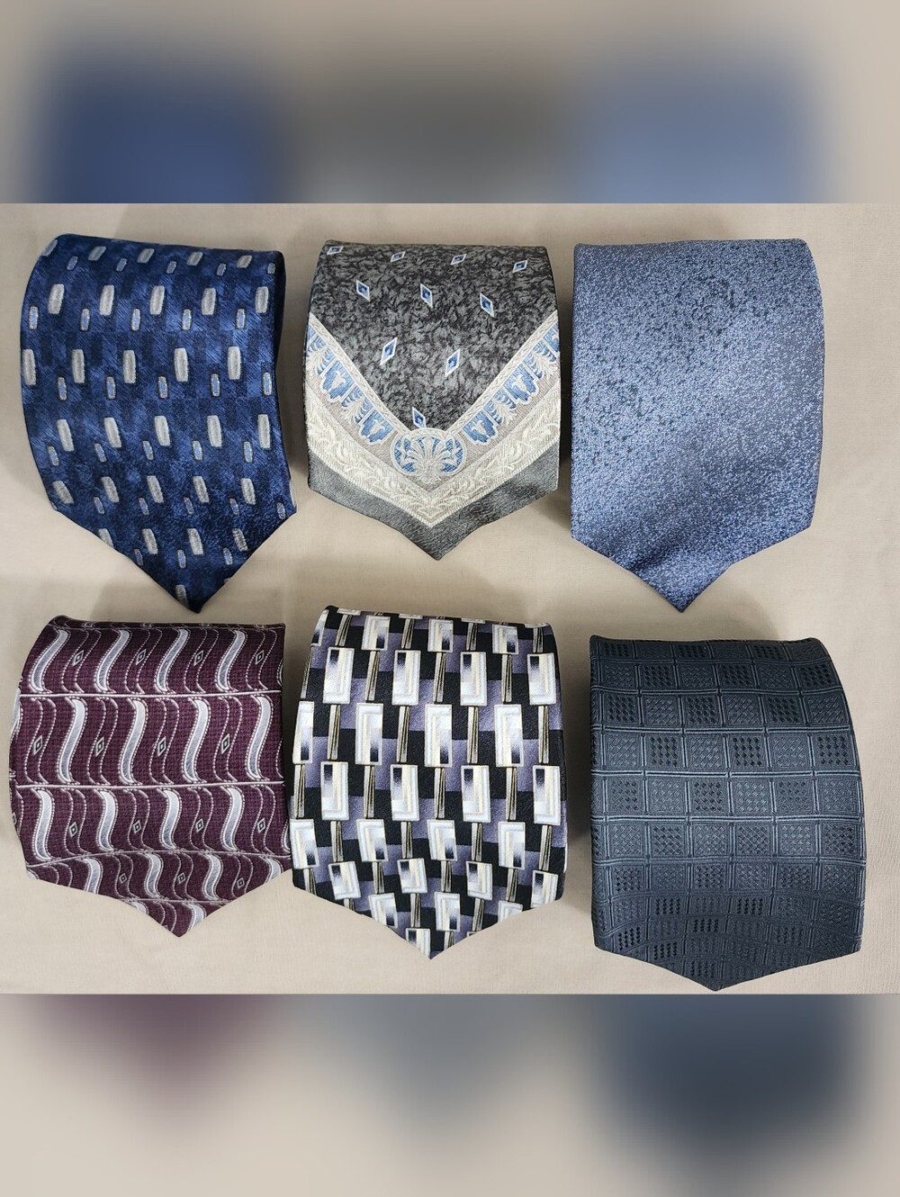 Pierre Cardin Men’s Silk Neckties Lot of 6 Assorted Patterns Excellent Condition